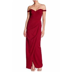 Off the shoulder tulip hem dress
